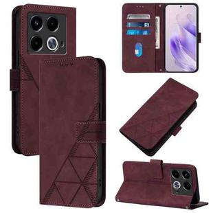 For Infinix Note 40 5G Crossbody 3D Embossed Flip Leather Phone Case(Wine Red)