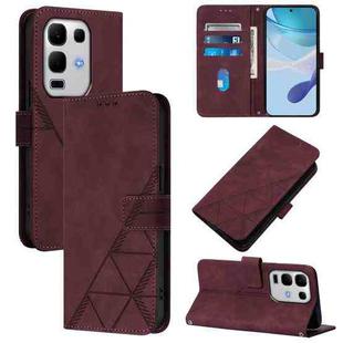For Infinix Note 50s Crossbody 3D Embossed Flip Leather Phone Case(Wine Red)