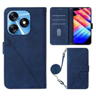 For Tecno Spark 10 4G / K15K Crossbody 3D Embossed Flip Leather Phone Case(Blue)