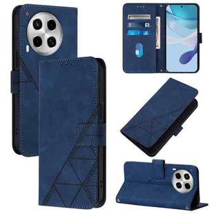 For Tecno Camon 30 4G / 5G Crossbody 3D Embossed Flip Leather Phone Case(Blue)