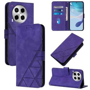For Tecno Camon 30 4G / 5G Crossbody 3D Embossed Flip Leather Phone Case(Purple)