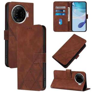 For Tecno Camon 30 Pro 5G Crossbody 3D Embossed Flip Leather Phone Case(Brown)
