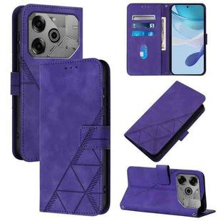 For Tecno Pova 6 Neo Crossbody 3D Embossed Flip Leather Phone Case(Purple)