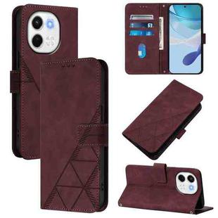 For Tecno Spark 30 5G / Pova 6 Neo 5G Crossbody 3D Embossed Flip Leather Phone Case(Wine Red)