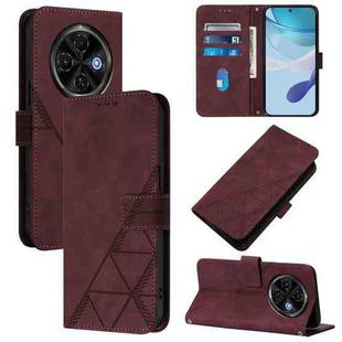 For Tecno Spark 30C 5G / Pop 9 5G Crossbody 3D Embossed Flip Leather Phone Case(Wine Red)