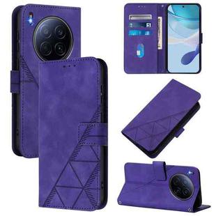 For Tecno Camon 40 Premier Crossbody 3D Embossed Flip Leather Phone Case(Purple)