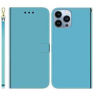 For iPhone 15 Pro Max Imitated Mirror Surface Leather Phone Case(Blue)