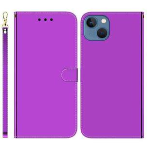 For iPhone 15 Imitated Mirror Surface Leather Phone Case(Purple)