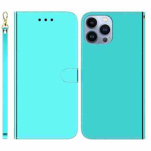 For iPhone 14 Pro Max Imitated Mirror Surface Leather Phone Case(Mint Green)