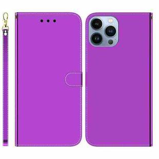 For iPhone 14 Pro Imitated Mirror Surface Leather Phone Case(Purple)