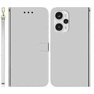 For Xiaomi Poco F5/Redmi Note 12 Turbo Imitated Mirror Surface Leather Phone Case(Silver)
