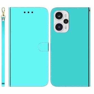 For Xiaomi Poco F5/Redmi Note 12 Turbo Imitated Mirror Surface Leather Phone Case(Mint Green)