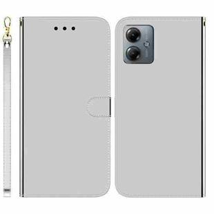 For Motorola Moto G14 Imitated Mirror Surface Leather Phone Case(Silver)