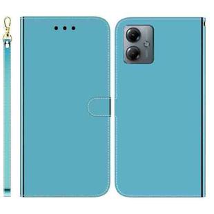 For Motorola Moto G14 Imitated Mirror Surface Leather Phone Case(Blue)