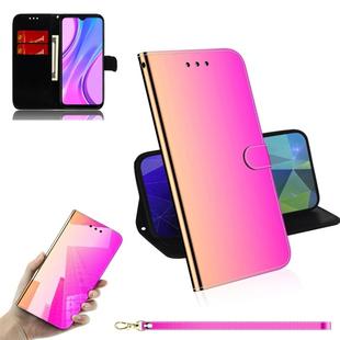 For Xiaomi Redmi 9 Lmitated Mirror Surface Horizontal Flip Leather Case with Holder & Card Slots & Wallet & Lanyard(Gradient Color)