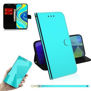 For Xiaomi Redmi Note 9 Pro Lmitated Mirror Surface Horizontal Flip Leather Case with Holder & Card Slots & Wallet & Lanyard(Mint Green)