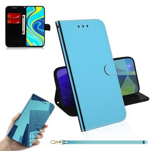 For Xiaomi Redmi Note 9 Pro Lmitated Mirror Surface Horizontal Flip Leather Case with Holder & Card Slots & Wallet & Lanyard(Blue)