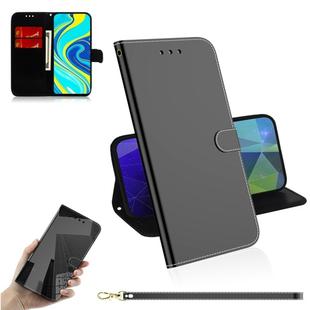 For Xiaomi Redmi Note 9 Pro Lmitated Mirror Surface Horizontal Flip Leather Case with Holder & Card Slots & Wallet & Lanyard(Black)