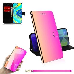 For Xiaomi Redmi Note 9s / Note 9 Pro Max Lmitated Mirror Surface Horizontal Flip Leather Case with Holder & Card Slots & Wallet & Lanyard(Gradient Color)