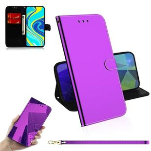 For Xiaomi Redmi Note 9s / Note 9 Pro Max Lmitated Mirror Surface Horizontal Flip Leather Case with Holder & Card Slots & Wallet & Lanyard(Purple)
