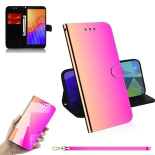 For Huawei Y5p Lmitated Mirror Surface Horizontal Flip Leather Case with Holder & Card Slots & Wallet & Lanyard(Gradient Color)
