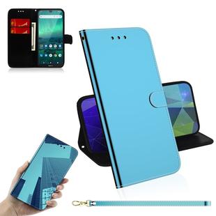 For Nokia 1.3 Lmitated Mirror Surface Horizontal Flip Leather Case with Holder & Card Slots & Wallet & Lanyard(Blue)