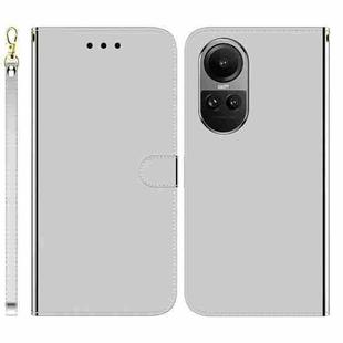 For OPPO Reno10 5G Global/Reno10 Pro Global Imitated Mirror Surface Leather Phone Case(Silver)