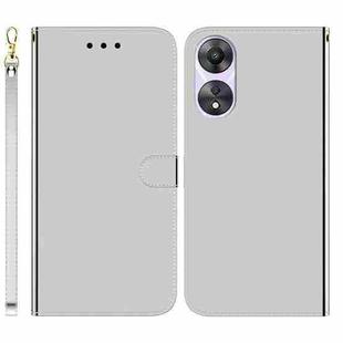 For OPPO A58 4G Imitated Mirror Surface Leather Phone Case(Silver)