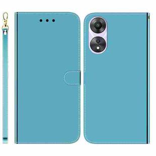 For OPPO A58 4G Imitated Mirror Surface Leather Phone Case(Blue)