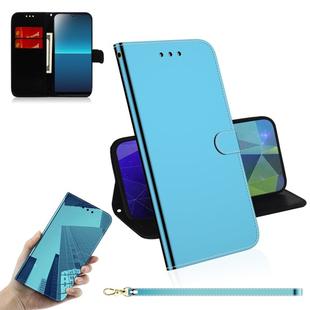 For Sony Xperia L4 Lmitated Mirror Surface Horizontal Flip Leather Case with Holder & Card Slots & Wallet & Lanyard(Blue)