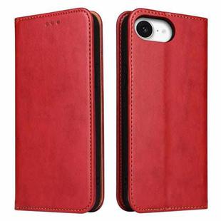 For iPhone 16e Fierre Shann PU Genuine Leather Texture Phone Case(Red)