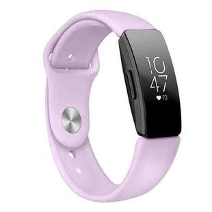 For Fitbit Inspire HR Solid Color Silicone Watch Band A Type Size: Large Size(Light Purple)