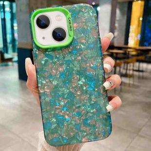 For iPhone 15 Plus IMD Shell Texture TPU + Acrylic Phone Case(Green)