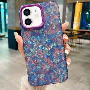 For iPhone 12 IMD Shell Texture TPU + Acrylic Phone Case(Purple)