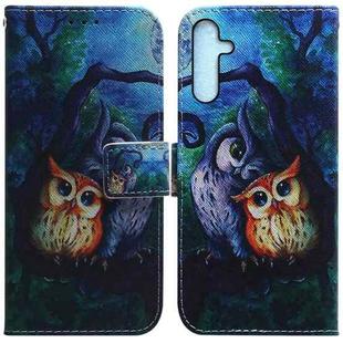 For Samsung Galaxy A25 5G Coloured Drawing Flip Leather Phone Case(Oil Painting Owl)