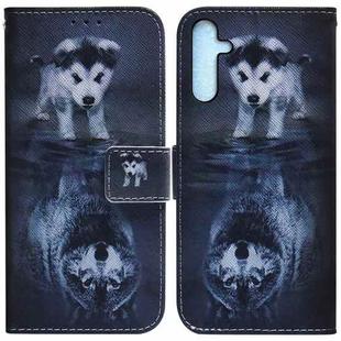 For Samsung Galaxy A25 5G Coloured Drawing Flip Leather Phone Case(Wolf and Dog)