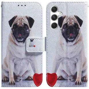 For Samsung Galaxy S24 5G Coloured Drawing Flip Leather Phone Case(Pug)