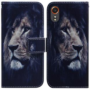 For Samsung Galaxy Xcover7 Coloured Drawing Flip Leather Phone Case(Lion)