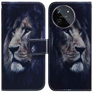 For Realme 11 4G Global Coloured Drawing Flip Leather Phone Case(Lion)