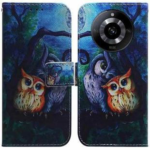 For Realme 11 5G/Narzo 60 India Version Coloured Drawing Flip Leather Phone Case(Oil Painting Owl)