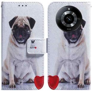 For Realme 11 5G/Narzo 60 India Version Coloured Drawing Flip Leather Phone Case(Pug)