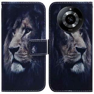 For Realme 11 5G/Narzo 60 India Version Coloured Drawing Flip Leather Phone Case(Lion)