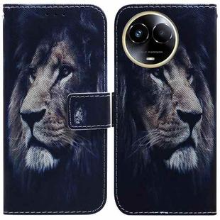 For Realme 11 5G Global Coloured Drawing Flip Leather Phone Case(Lion)