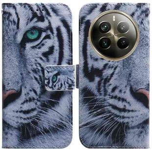 For Realme 12 Pro+ Global Coloured Drawing Flip Leather Phone Case(Tiger)