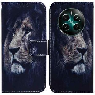 For Realme 12+ Coloured Drawing Flip Leather Phone Case(Lion)