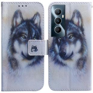 For Realme C65 4G Coloured Drawing Flip Leather Phone Case(White Wolf)