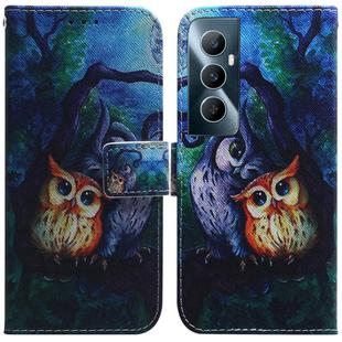 For Realme C65 4G Coloured Drawing Flip Leather Phone Case(Oil Painting Owl)