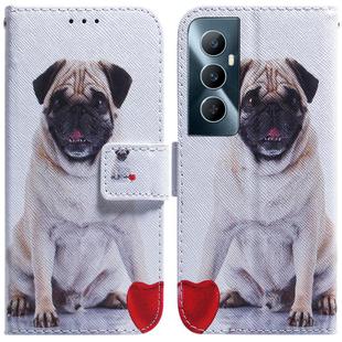 For Realme C65 4G Coloured Drawing Flip Leather Phone Case(Pug)