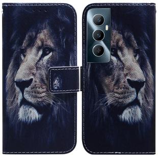 For Realme C65 4G Coloured Drawing Flip Leather Phone Case(Lion)