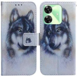 For Realme C61 / C63 / Note 60 Coloured Drawing Flip Leather Phone Case(White Wolf)